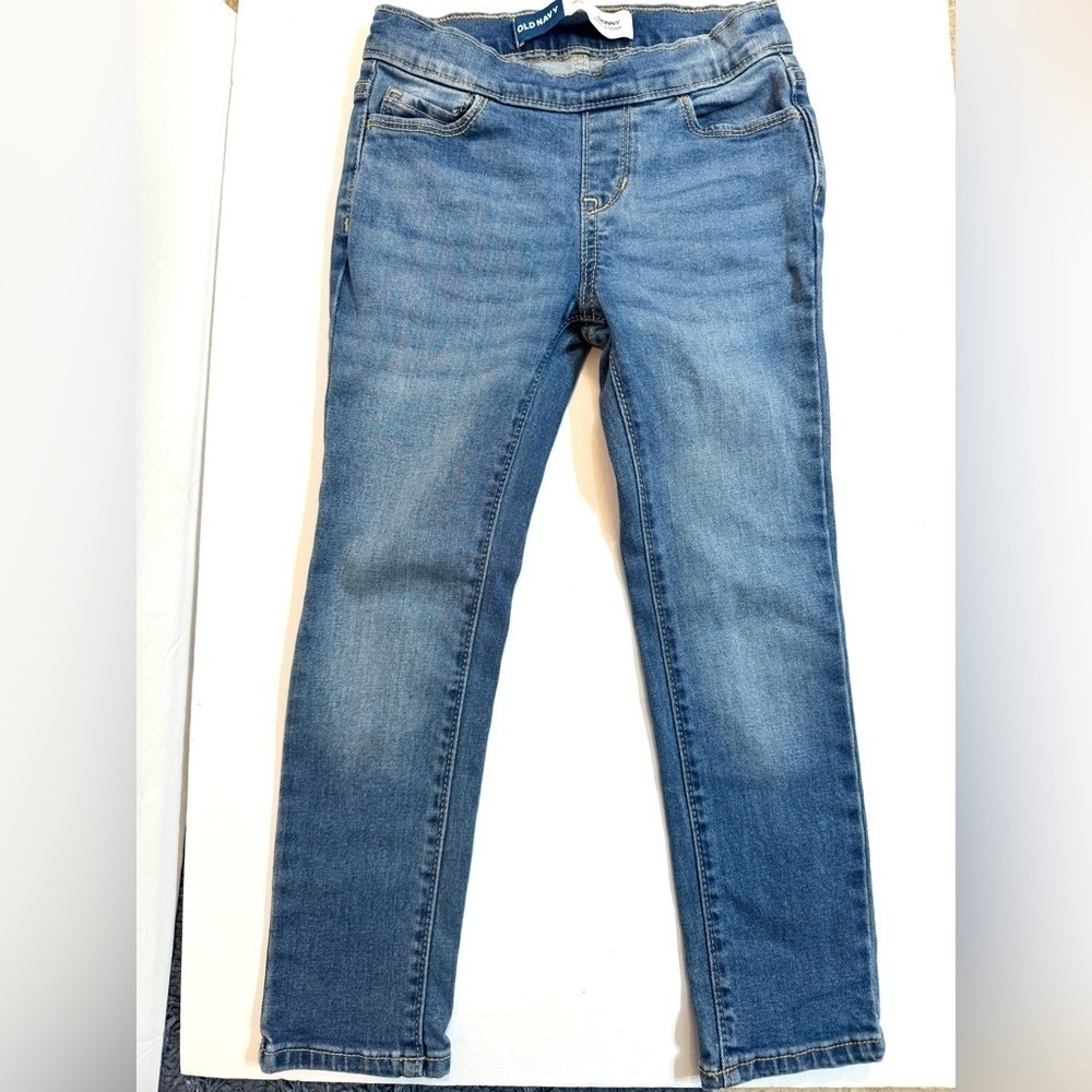 Girls Old Navy Skinny Medium Wash Jeggings Jeans Adjustable Waist Size Small 6/7